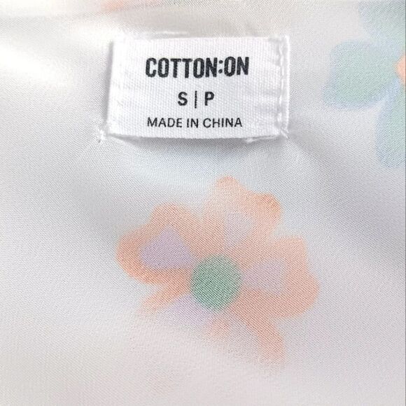 COTTON ON Slip Dress Size Small Floral Cowl Neck Mini Multicolor - Picture 10 of 12